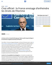 C’est officiel : la France envisage d’enfreindre les Droits de l’Homme