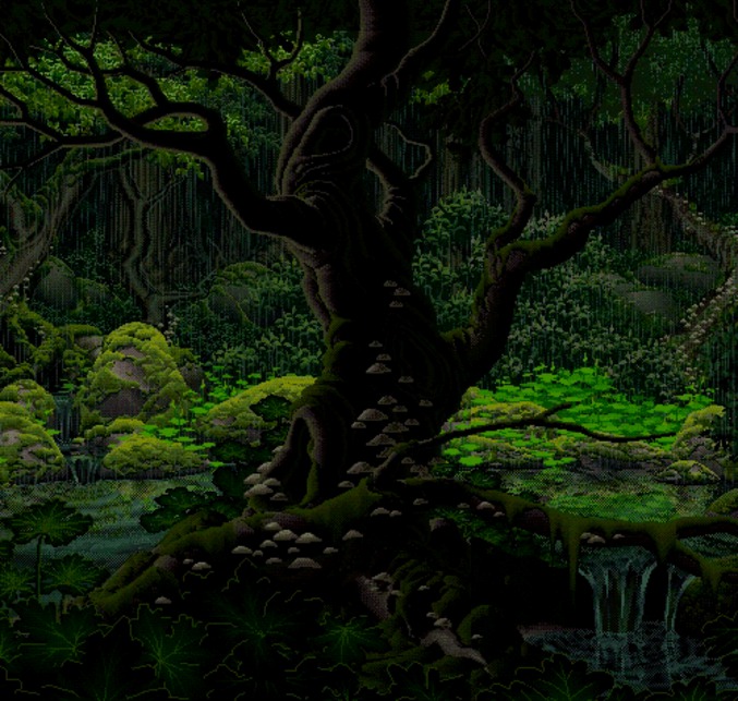 Arbre sous la pluie