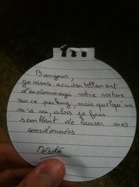 Désolé pour la voiture