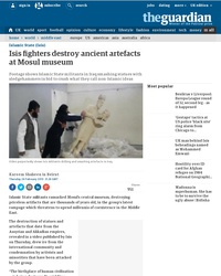 Destruction d'oeuvres antiques sumériennes et assyriennes