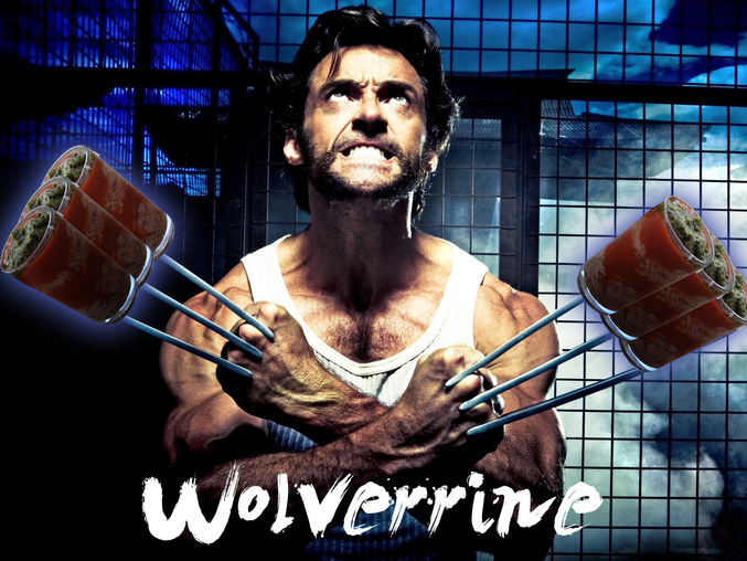 Wolverine et des verrines. 