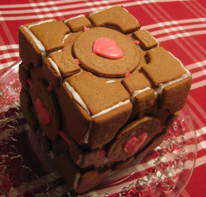 Le companion cube en gâteau.