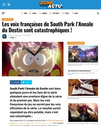 Les voix françaises de South Park l’Annale du Destin sont catastrophiques !