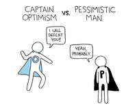 Captain Optimiste vs Pessimiste Man