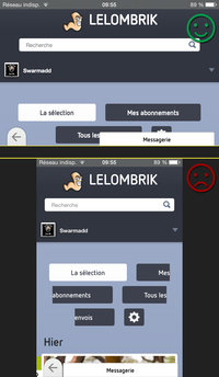 Version mobile en mode portrait