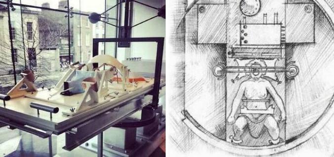 Il s'agit d'une machine brevetée en 1965, pour accoucher d'un bébé en utilisant la force centrifuge. La machine faisait tourner la femme jusqu’à ce que le bébé sorte, prit dans le filet