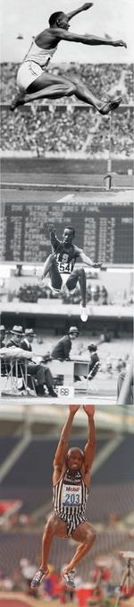 Jesse Owens 1935 8,13m - 25 ans 2 mois jusqu'à...
...Bob Beamon 1968 8,90m - 22 ans 10 mois jusqu'à...
...Mike Powell 1991 8,95m qui tient toujours le record depuis maintenant 32 ans et 4 mois.