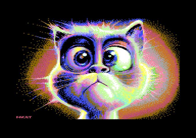 Une image Multicolor sympa réalisée sur Commodore 64 par Facet pour la compétition 'Fjälldata 2023'.