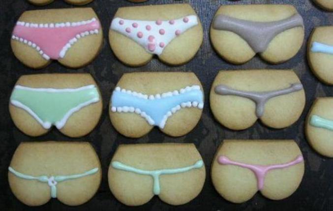 Des cookies en forme de culotte.