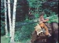 Guy on a buffalo