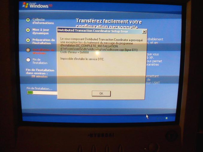 Impossible d'installer le service DTC !!!