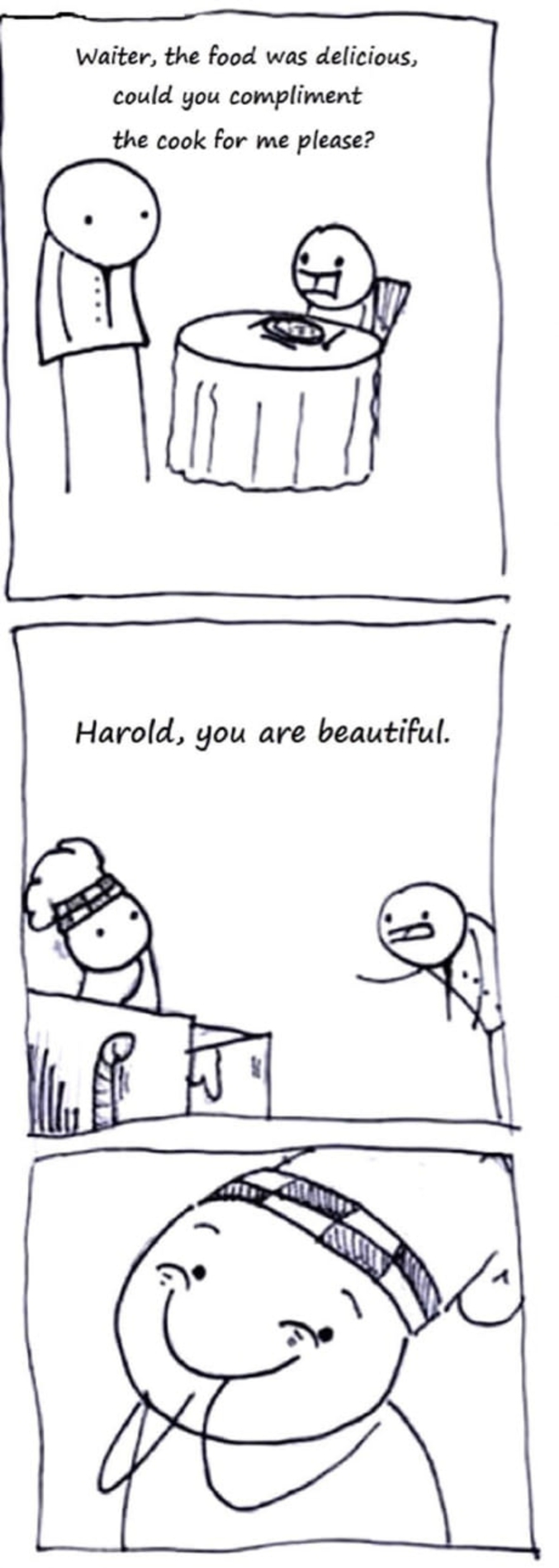 Harold, tu es très beau !