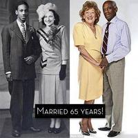 65 ans de mariage pour un couple américain interracial.