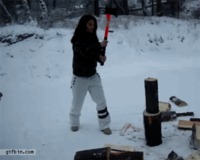 Mauvaise utilisation d'une hache