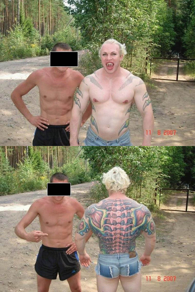 Un "homme" s'est fait tatouer et effectuer quelques modifications au niveau de son corps.