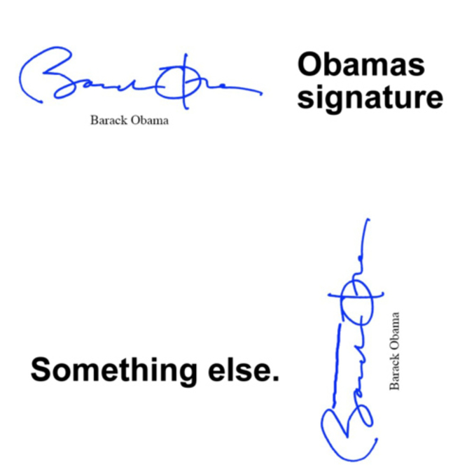Une signature présidentielle qui cache bien son jeu.