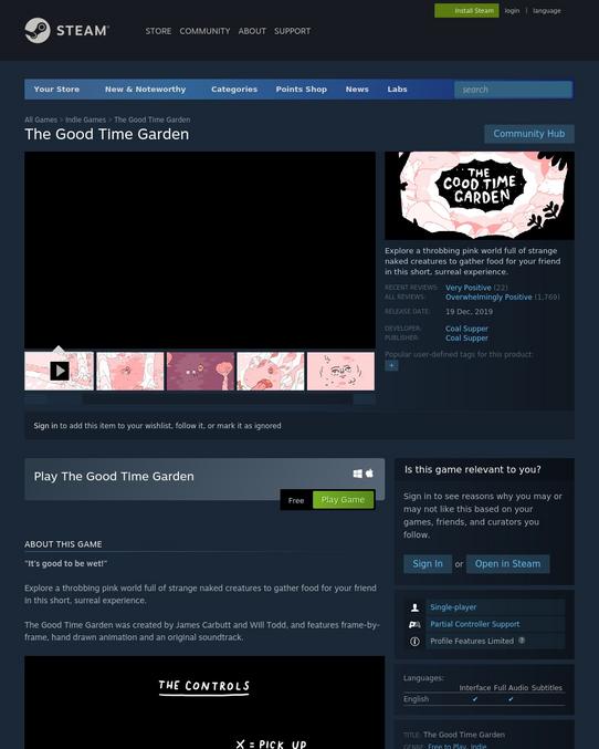 Gratuit sur Steam. Difficile a décrire, il y a du sexe, de la violence, et du rose. Beaucoup de rose.