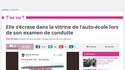 Elle s'écrase dans la vitrine de l'auto école lors de son examen de conduite