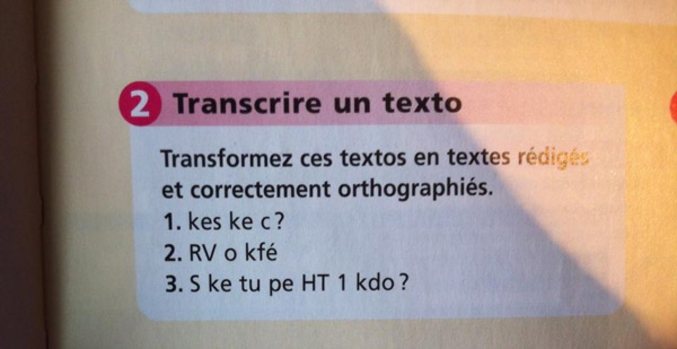 Sympas les exercices de ce livre de Français...
(via bescherelletamere.fr)