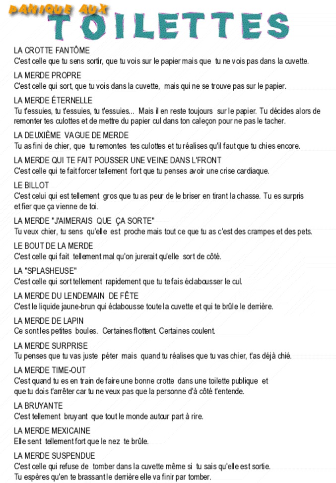 Panique aux toilettes