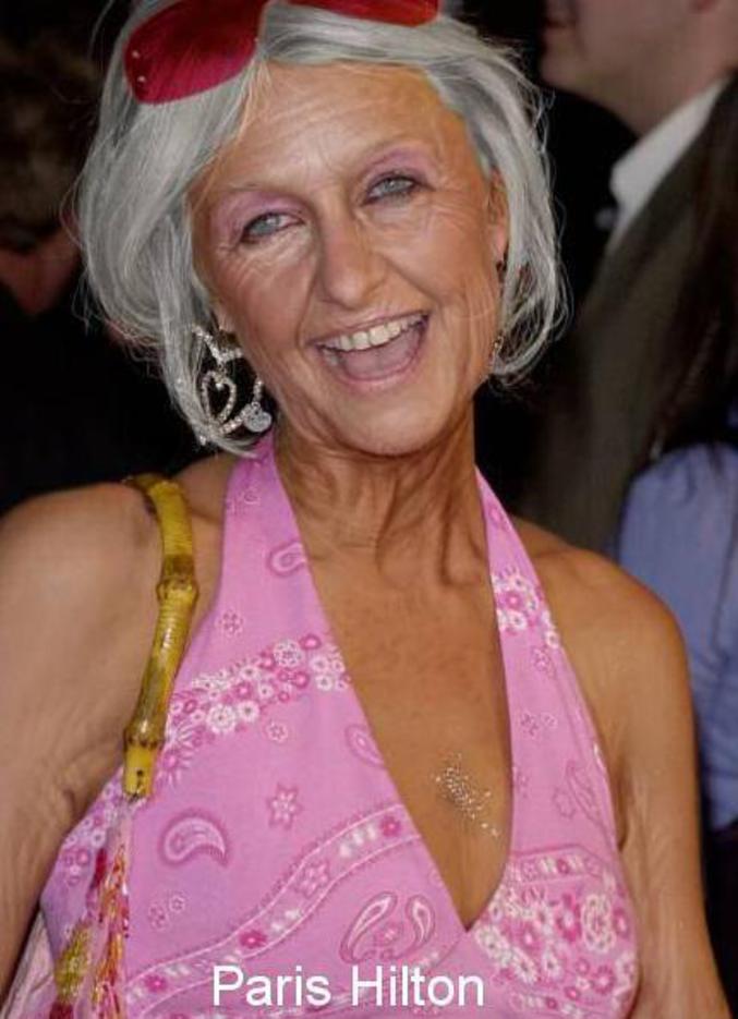 Une image modifiée de Paris Hilton en 2040.