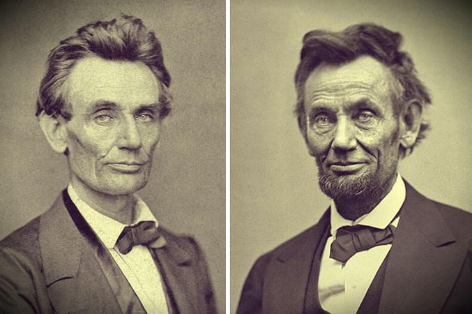 Abraham Lincoln avant et après la guerre civile