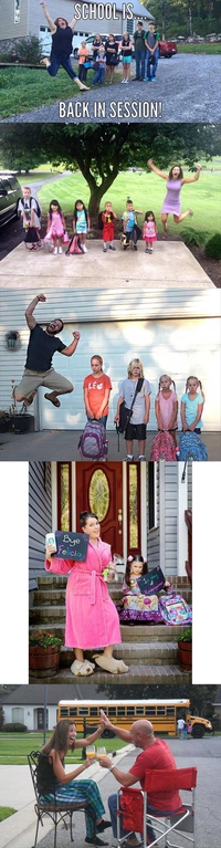 Youpi! Les petits monstres vont bientôt retourner à l'école!