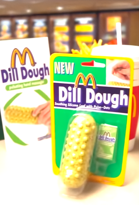 C'est juste un cornichon en pâte frit. Apparemment le forme et le nom ne sont pas intentionnels.