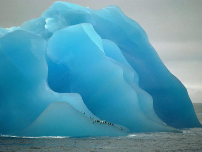 Un iceberg tout bleu.