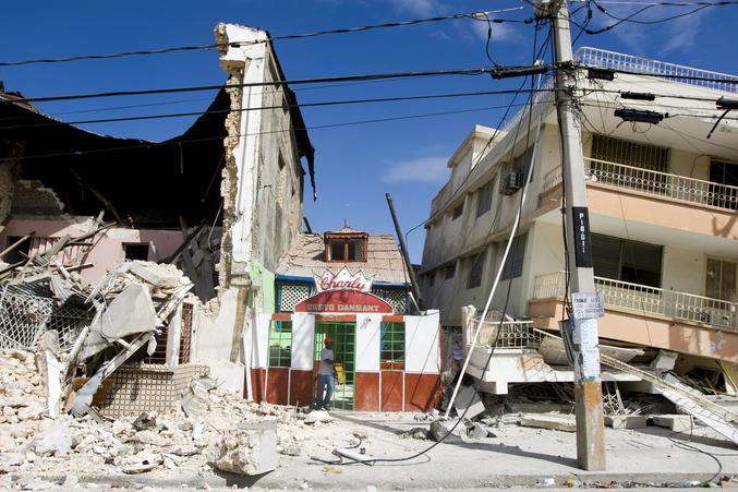C'est une blague : tremblement de terre en Haïti en 2010.