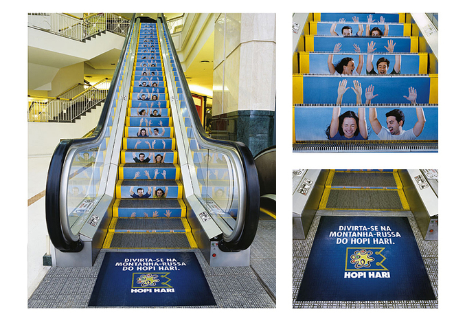 Un escalator qui donne l'impression d'être un grand huit.