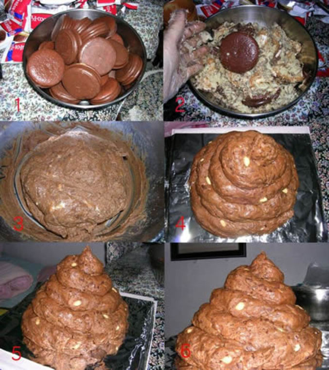 Un gâteau en forme de crotte.