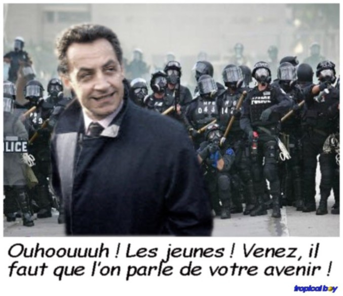 Sarkozy veut parler de l'avenir avec les jeunes.