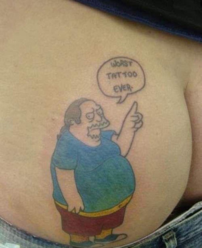 Un vrai tatouage moche. Le pire !