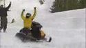 Cascade en moto neige