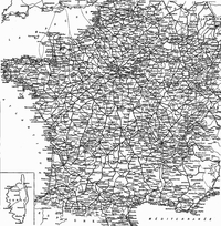 Réseau ferré métropolitain et corse en 1921