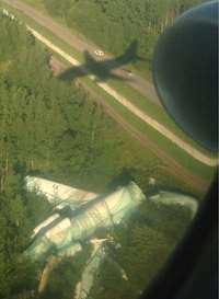 Juste avant d'atterrir à l'aéroport de Moscou !
