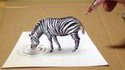 Zèbre 3D en dessin ! 