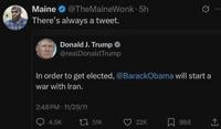 29 Novembre 2011, un tweet intéressant de Trump