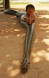 Un enfant et son animal de compagnie