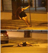 Pole dance improvisée