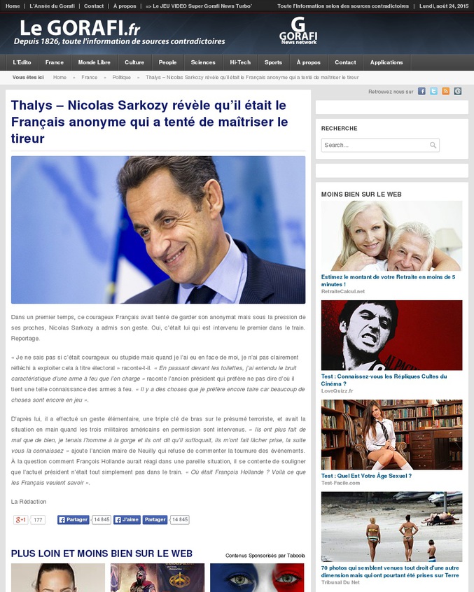 Après human bomb, Sarkozy est toujours un grand sauveur...