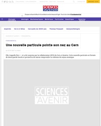 Une nouvelle particule pointe son nez au Cern