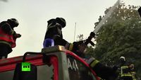 Manifestation de pompiers belges