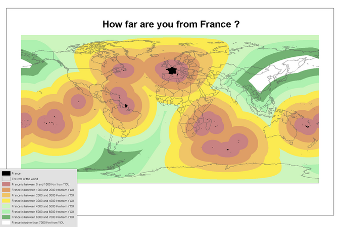 A quelle distance dans le monde êtes-vous de la France