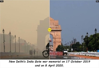 Une vue de New-Delhi avec et sans pollution
