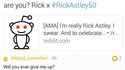 Rick Astley a un message à faire passer