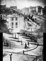 Boulevard du Temple à Paris, daguerréotype de Louis Daguerre, vers 1838