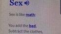 Le sexe c'est comme les maths