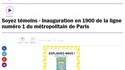 Inauguration en 1900 de la ligne numéro 1 du métropolitain de Paris